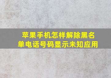 苹果手机怎样解除黑名单电话号码显示未知应用