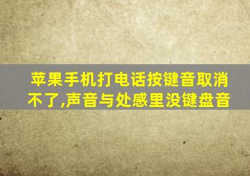 苹果手机打电话按键音取消不了,声音与处感里没键盘音