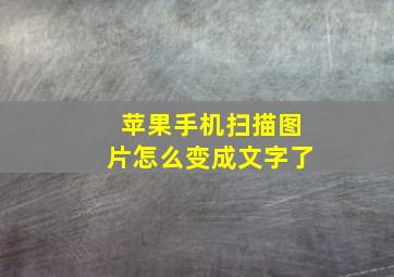 苹果手机扫描图片怎么变成文字了