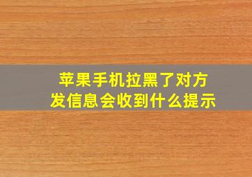 苹果手机拉黑了对方发信息会收到什么提示