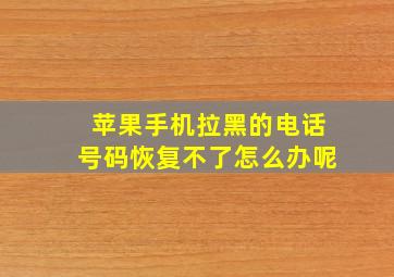 苹果手机拉黑的电话号码恢复不了怎么办呢