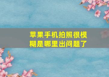 苹果手机拍照很模糊是哪里出问题了