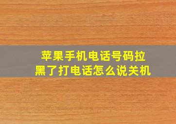 苹果手机电话号码拉黑了打电话怎么说关机