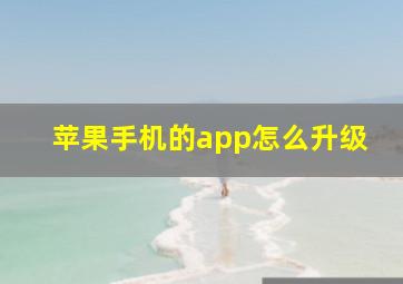 苹果手机的app怎么升级