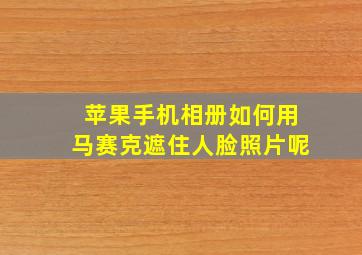 苹果手机相册如何用马赛克遮住人脸照片呢