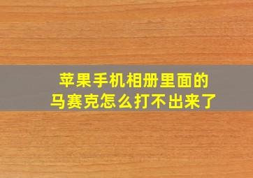 苹果手机相册里面的马赛克怎么打不出来了