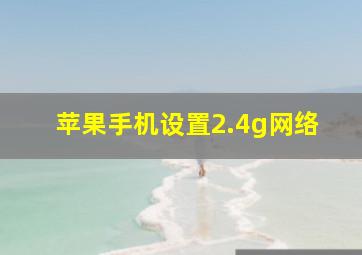 苹果手机设置2.4g网络