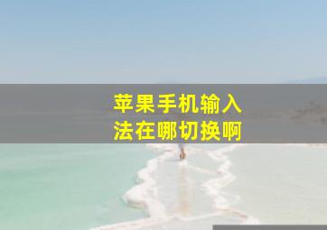 苹果手机输入法在哪切换啊