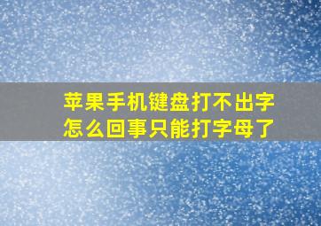 苹果手机键盘打不出字怎么回事只能打字母了