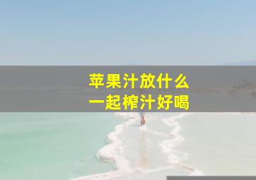 苹果汁放什么一起榨汁好喝