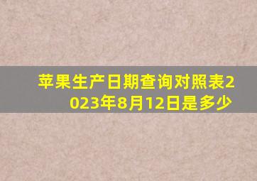 苹果生产日期查询对照表2023年8月12日是多少