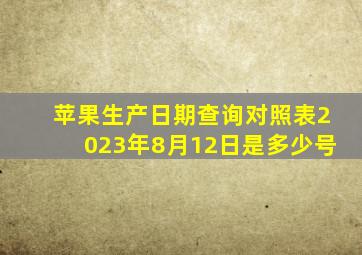 苹果生产日期查询对照表2023年8月12日是多少号