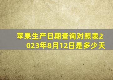 苹果生产日期查询对照表2023年8月12日是多少天