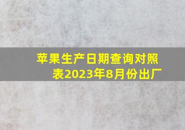 苹果生产日期查询对照表2023年8月份出厂