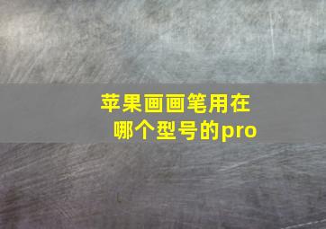 苹果画画笔用在哪个型号的pro