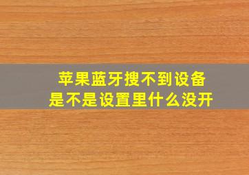 苹果蓝牙搜不到设备是不是设置里什么没开