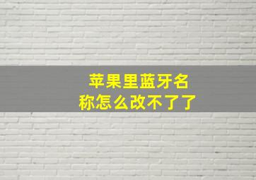 苹果里蓝牙名称怎么改不了了