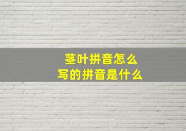 茎叶拼音怎么写的拼音是什么