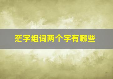 茫字组词两个字有哪些