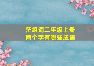 茫组词二年级上册两个字有哪些成语