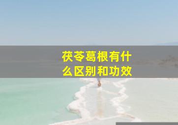 茯苓葛根有什么区别和功效