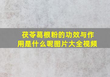 茯苓葛根粉的功效与作用是什么呢图片大全视频