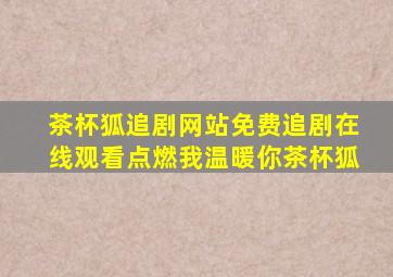 茶杯狐追剧网站免费追剧在线观看点燃我温暖你茶杯狐