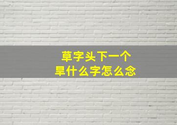 草字头下一个旱什么字怎么念