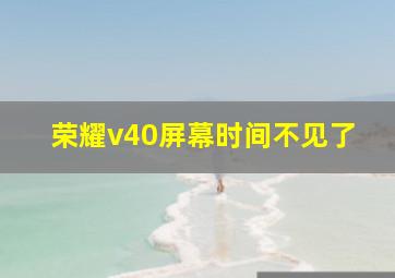 荣耀v40屏幕时间不见了