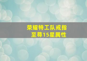 荣耀特工队戒指至尊15星属性