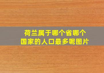 荷兰属于哪个省哪个国家的人口最多呢图片