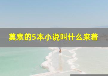 莫索的5本小说叫什么来着