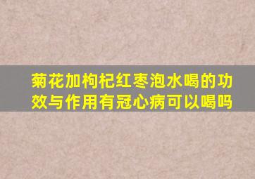 菊花加枸杞红枣泡水喝的功效与作用有冠心病可以喝吗