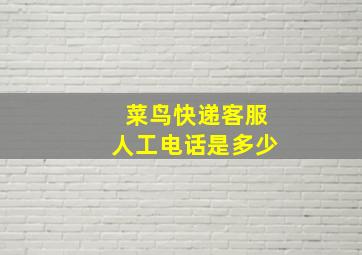 菜鸟快递客服人工电话是多少