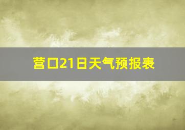 营口21日天气预报表