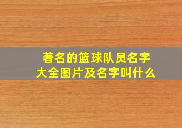 著名的篮球队员名字大全图片及名字叫什么