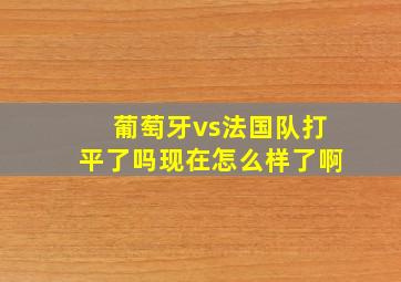 葡萄牙vs法国队打平了吗现在怎么样了啊