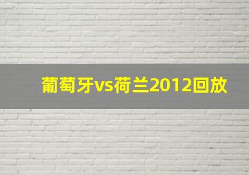 葡萄牙vs荷兰2012回放