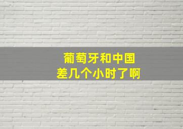 葡萄牙和中国差几个小时了啊