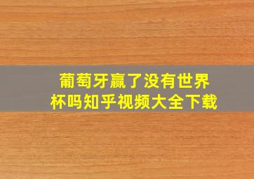 葡萄牙赢了没有世界杯吗知乎视频大全下载