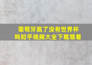 葡萄牙赢了没有世界杯吗知乎视频大全下载观看