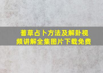 蓍草占卜方法及解卦视频讲解全集图片下载免费