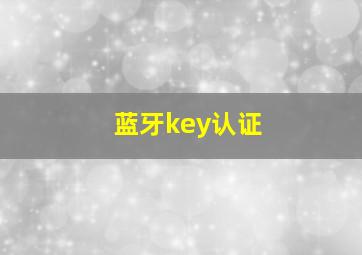 蓝牙key认证