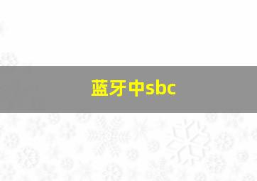 蓝牙中sbc