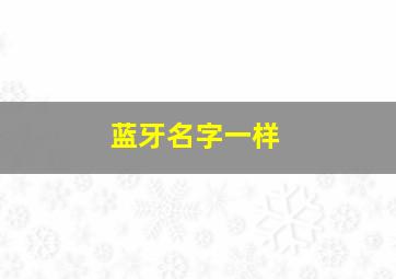 蓝牙名字一样