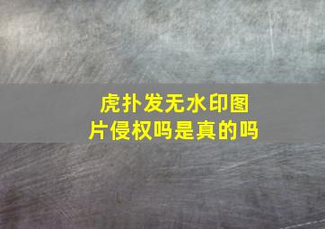 虎扑发无水印图片侵权吗是真的吗