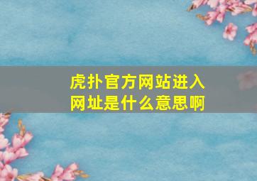 虎扑官方网站进入网址是什么意思啊