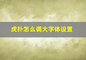 虎扑怎么调大字体设置