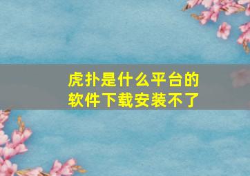 虎扑是什么平台的软件下载安装不了