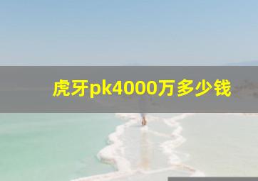 虎牙pk4000万多少钱